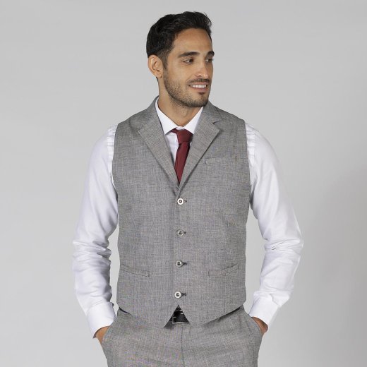 GILET UOMO CON REVERS CHEVIOT